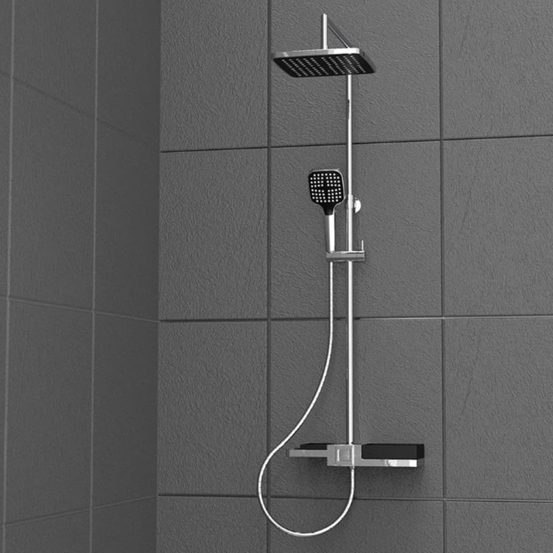 SCH_TTE Overhead Shower Set BLUEPERL Chrome