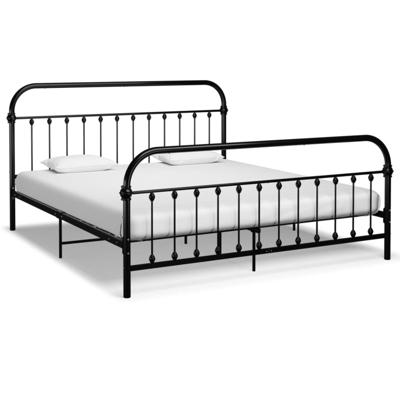 Berkfield Bed Frame Black Metal 180×200 cm 6FT Super King