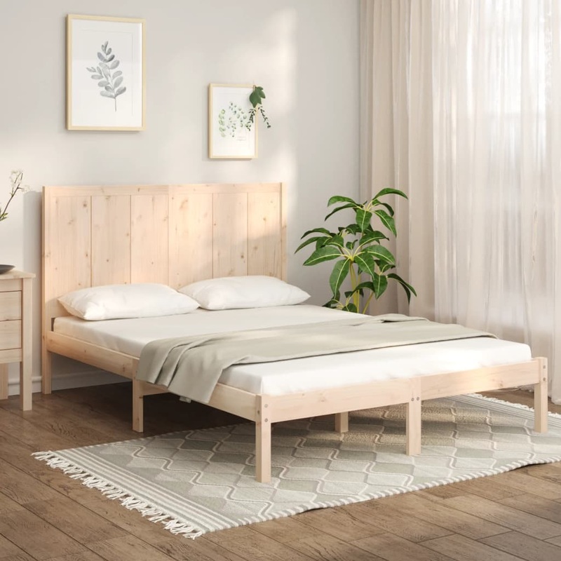 Berkfield Bed Frame Solid Wood Pine 120×190 cm Small Double