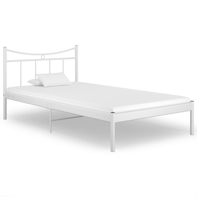 Berkfield Bed Frame White Metal 100×200 cm