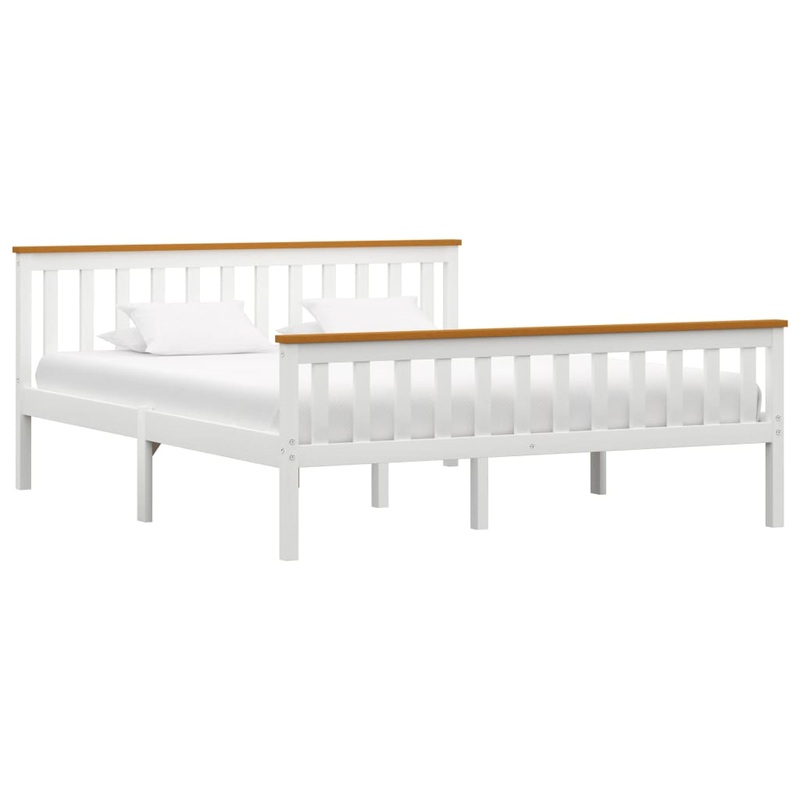 Berkfield Bed Frame White Solid Pinewood 150 x 200 cm
