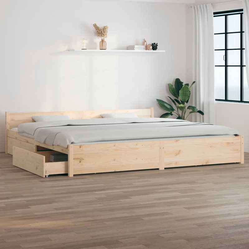 Berkfield Bed Frame with Drawers 180×200 cm Super King Size