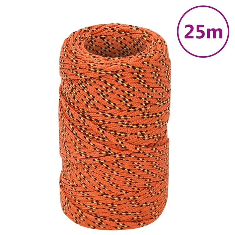 Berkfield Boat Rope Orange 2 mm 25 m Polypropylene