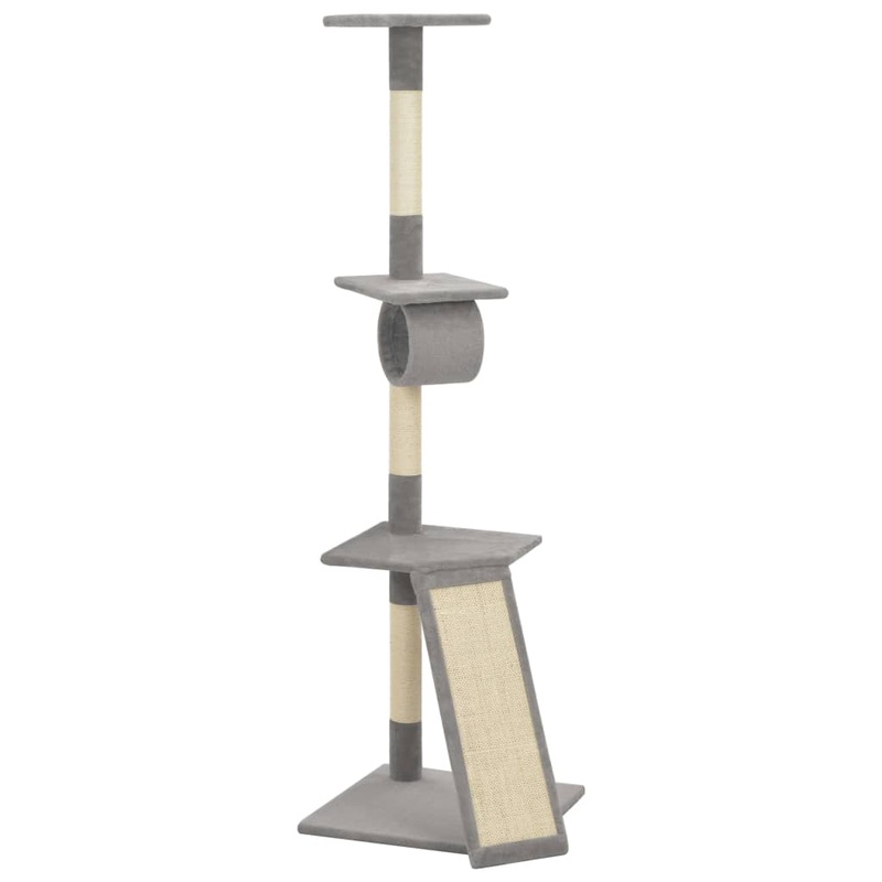 Berkfield Cat Tree with Sisal Scratching Posts Grey 160 cm