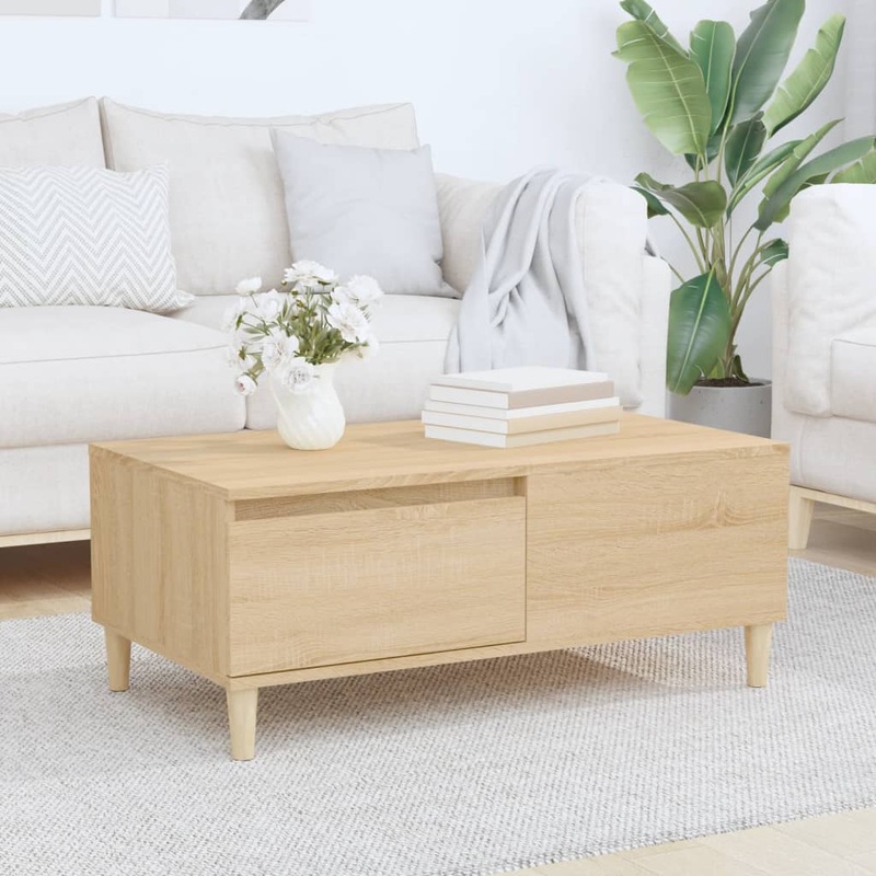Berkfield Coffee Table Sonoma Oak 90x50x36.5 cm Engineered Wood