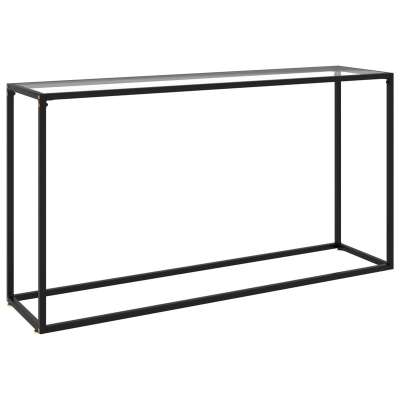Berkfield Console Table Transparent 140x35x75 cm Tempered Glass