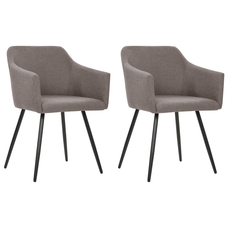 Berkfield Dining Chairs 2 pcs Taupe Fabric