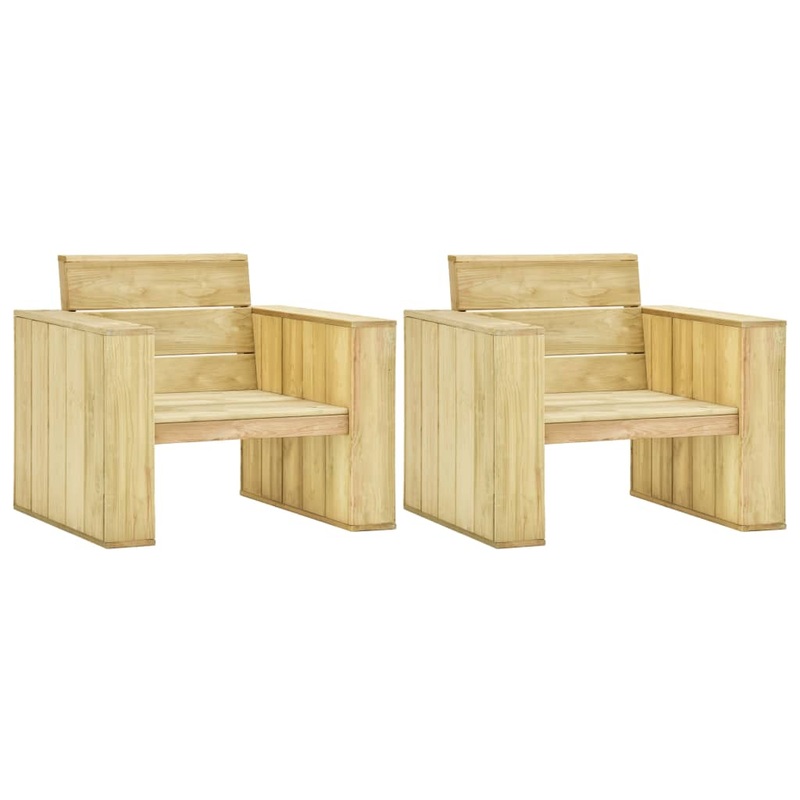 Berkfield Garden Chairs 2 pcs 89x76x76 cm Impregnated Pinewood