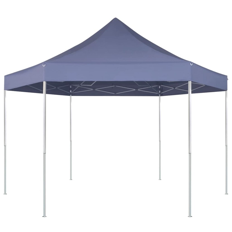 Berkfield Hexagonal Pop-Up Foldable Marquee Dark Blue 3.6×3.1 m