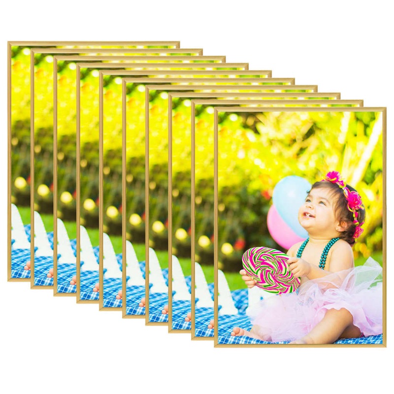 Berkfield Photo Frames Collage 10 pcs for Table Gold 15x21cm MDF