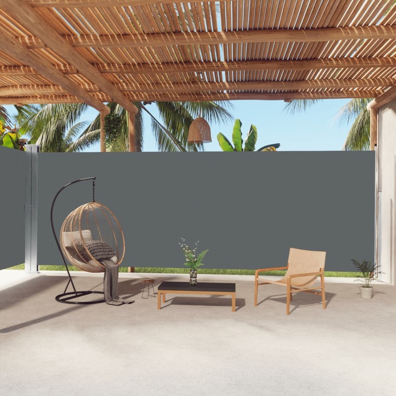 Berkfield Retractable Side Awning Anthracite 220×1000 cm