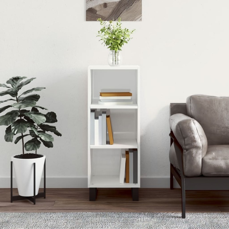 Berkfield Sideboard High Gloss White 34.5×32.5×90 cm Engineered Wood