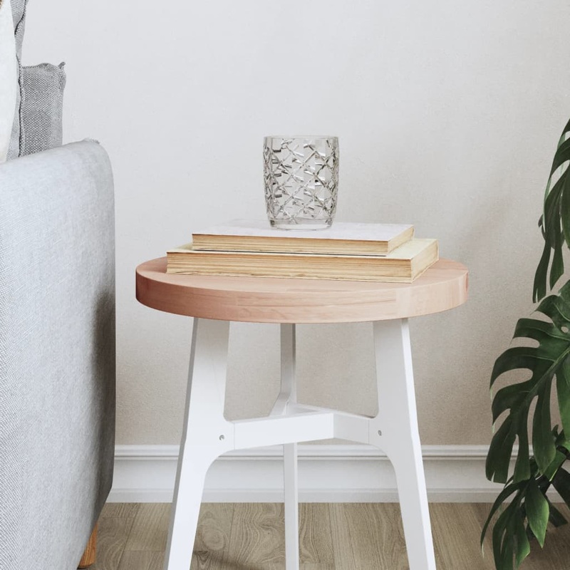 Berkfield Table Top __30x2.5 cm Round Solid Wood Beech
