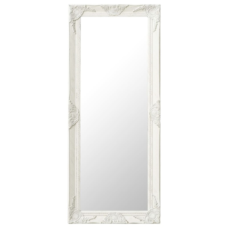 Berkfield Wall Mirror Baroque Style 50×120 cm White