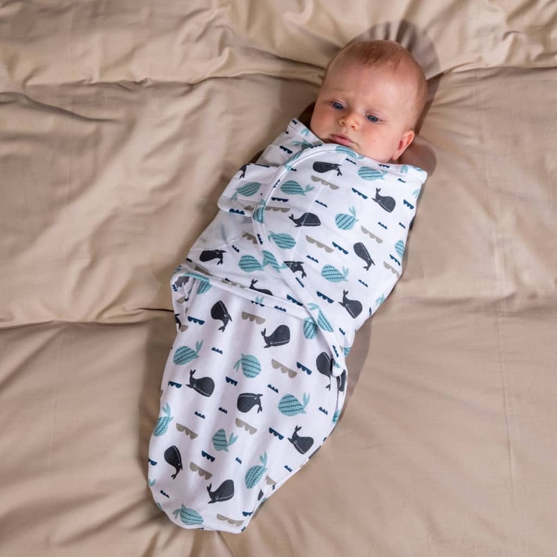 Bo Jungle Wrap Swaddling Blanket Ocean Whales S