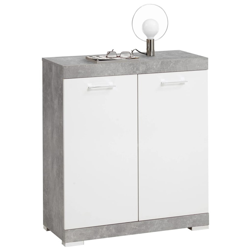 FMD Dresser with 2 Doors 80×34.9×89.9 cm White and Concrete