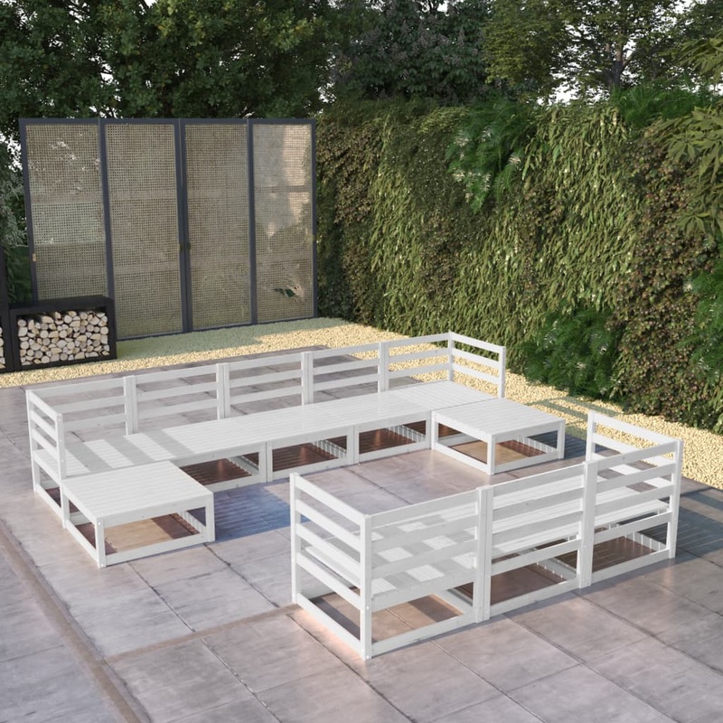 Berkfield 10 Piece Garden Lounge Set Solid Pinewood
