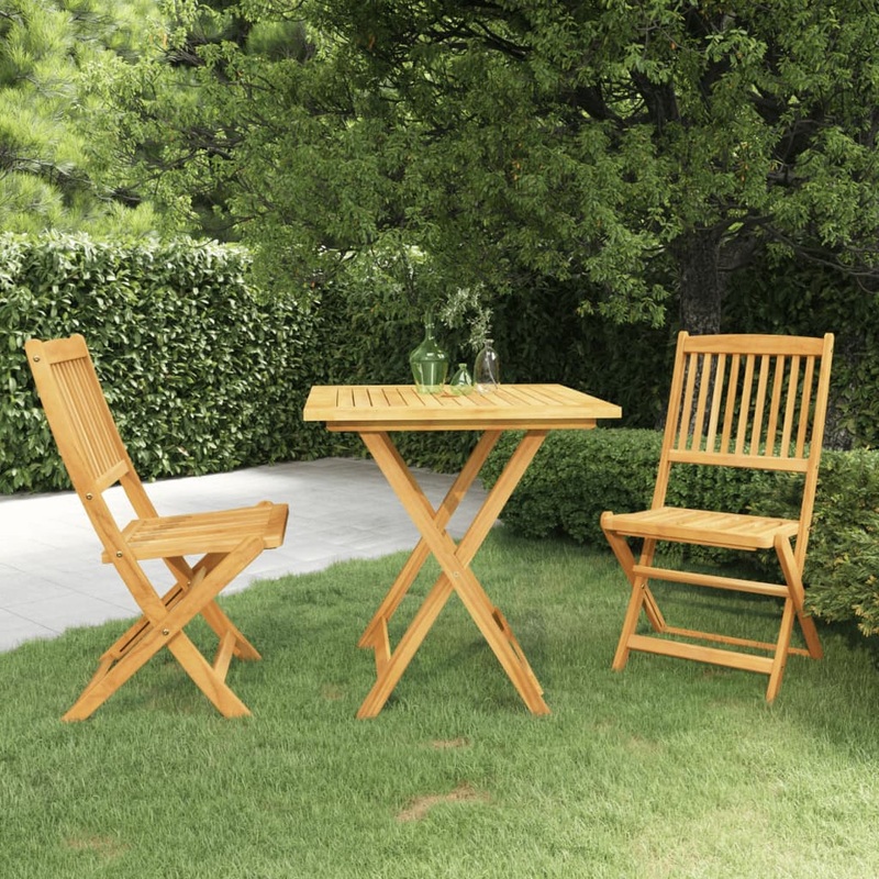 Berkfield 3 Piece Folding Garden Dining Set Solid Acacia Wood