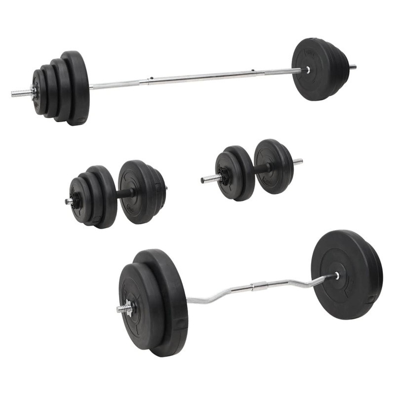 Berkfield Barbell and Dumbbell with Plates Set 120 kg
