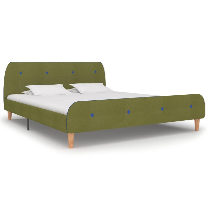 Berkfield Bed Frame Green Fabric 150×200 cm 5FT King Size