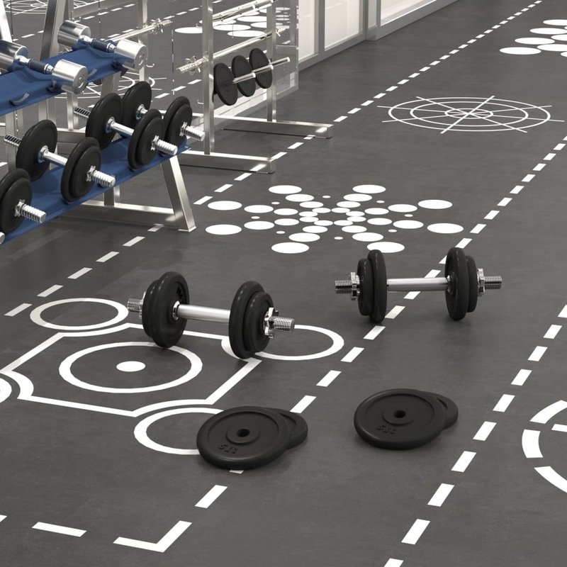 Berkfield Dumbbell with Plates Set 40 kg Cast Iron & Chrome Plated Steel