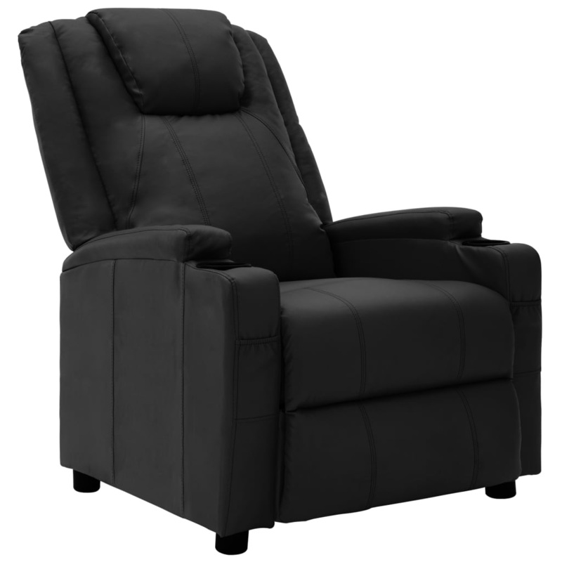 Berkfield Recliner Chair Black Faux Leather