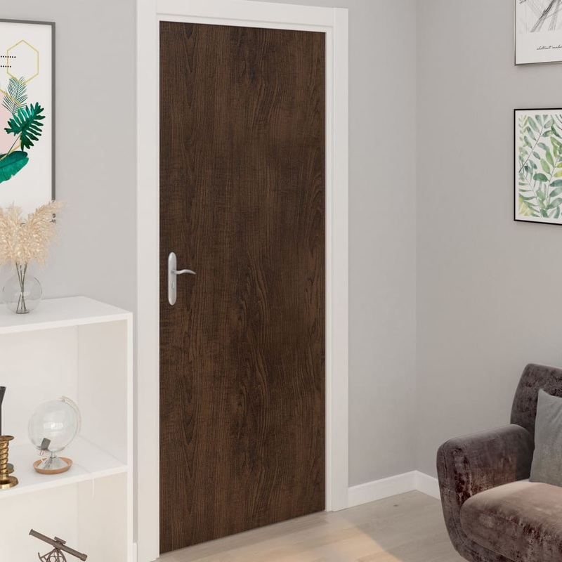Berkfield Self-adhesive Door Films 4 pcs Dark Oak 210×90 cm PVC