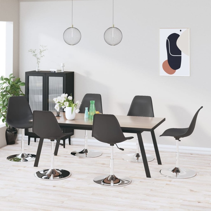 Berkfield Swivel Dining Chairs 6 pcs Grey PP