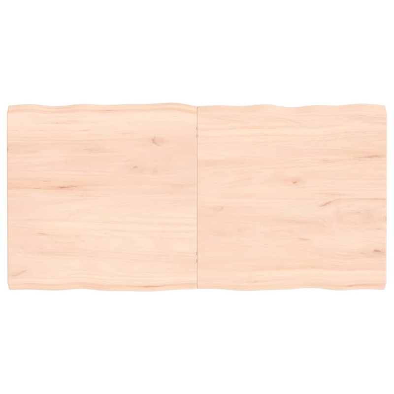 Berkfield Table Top 120x60x4 cm Untreated Solid Wood Oak Live Edge