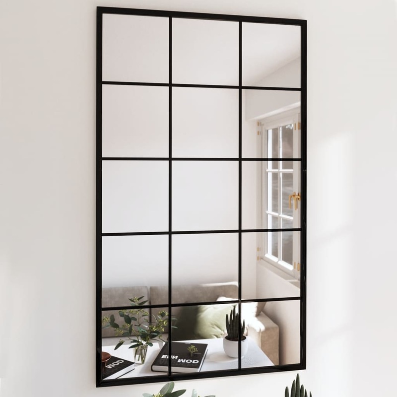 Berkfield Wall Mirrors 2 pcs Black 100×60 cm Metal