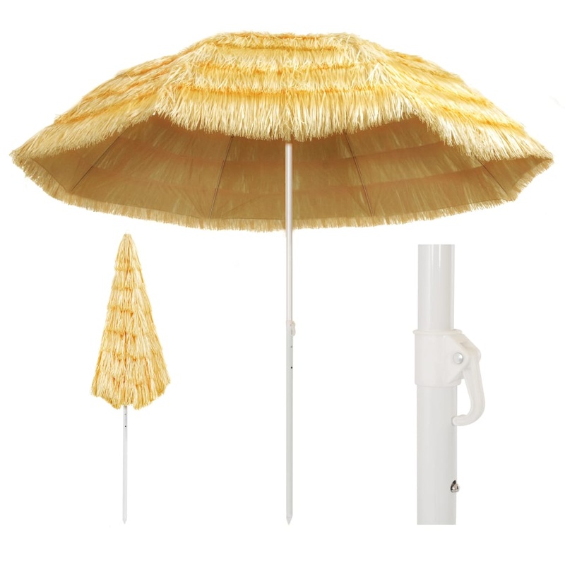 Berkfield Beach Umbrella Natural 300 cm Hawaii Style