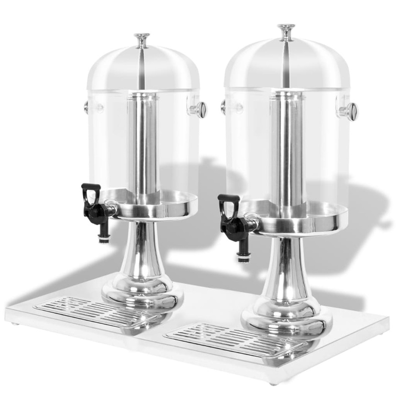 Berkfield Double Juice Dispenser Stainless Steel 2 x 8 L