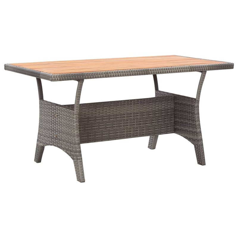 Berkfield Garden Table Grey 130x70x66 cm Solid Acacia Wood