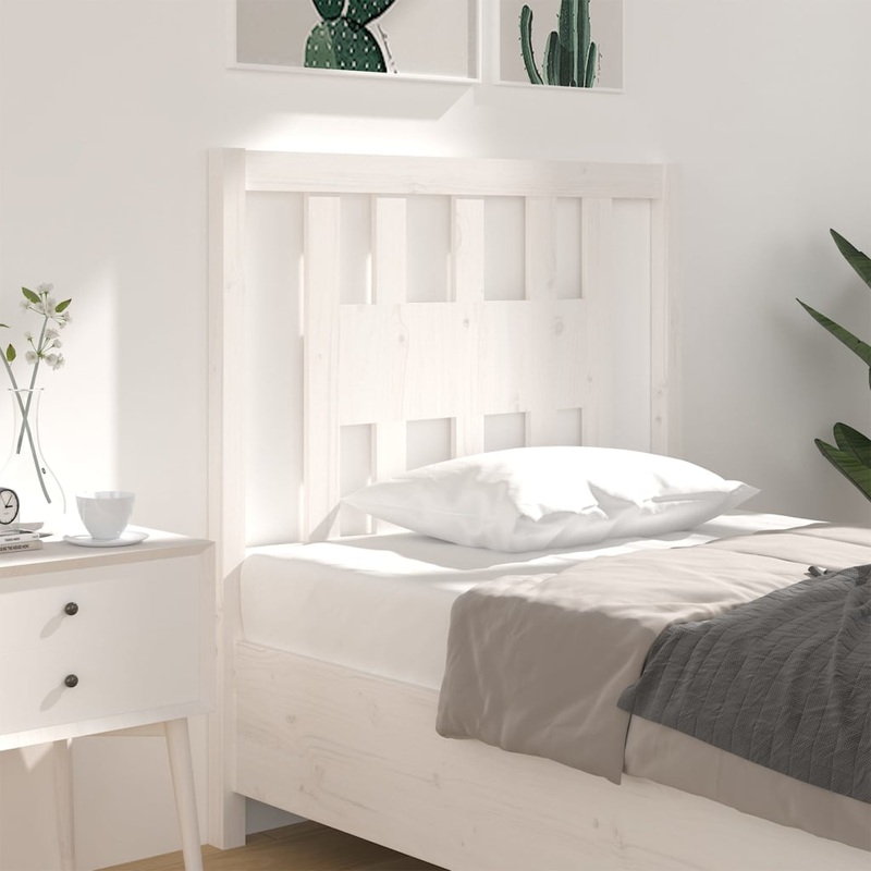 Berkfield Headboard White 96x4x100 cm Solid Wood Pine