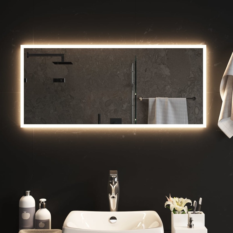 Berkfield LED Bathroom Mirror 90×40 cm
