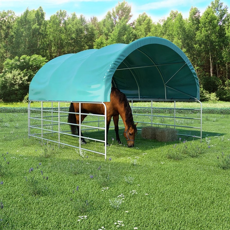 Berkfield Livestock Tent Fabric PVC 3.7×3.7 m Dark Green
