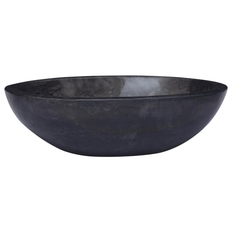 Berkfield Sink Black 53x40x15 cm Marble