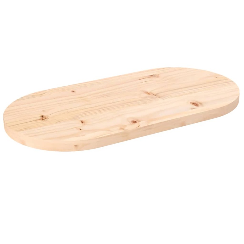 Berkfield Table Top 70x35x2.5 cm Solid Wood Pine Oval