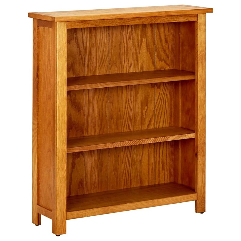Berkfield 3-Tier Bookcase 70×22.5×82 cm Solid Oak Wood