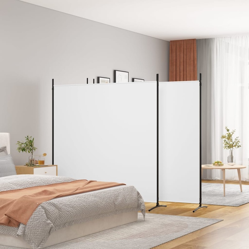 Berkfield 4-Panel Room Divider White 698×180 cm Fabric