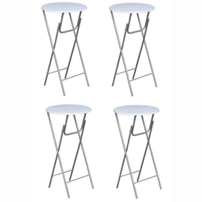 Berkfield Bar Tables 4 pcs with MDF Tabletop White