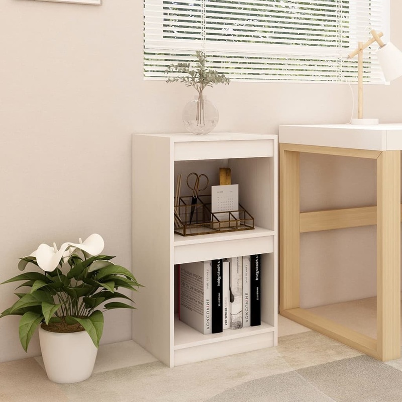Berkfield Book Cabinet White 40x30x71.5 cm Solid Pinewood