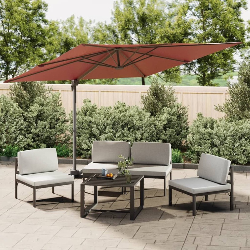 Berkfield Cantilever Umbrella with Aluminium Pole Terracotta 400×300 cm