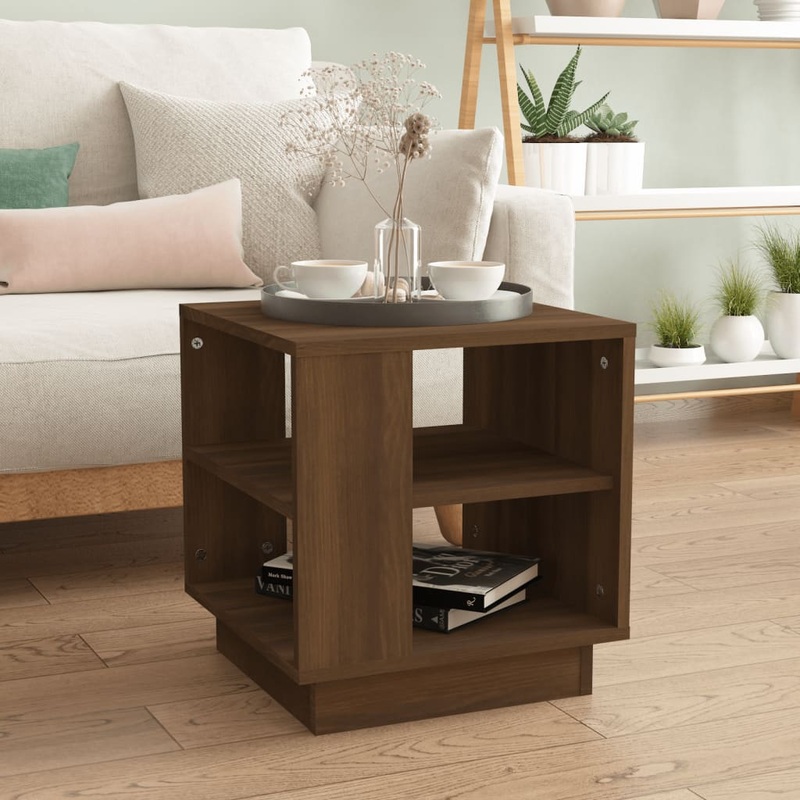 Berkfield Coffee Table Brown Oak 40x40x43 cm Engineered Wood