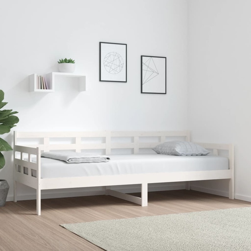 Berkfield Day Bed White Solid Wood Pine 80×200 cm