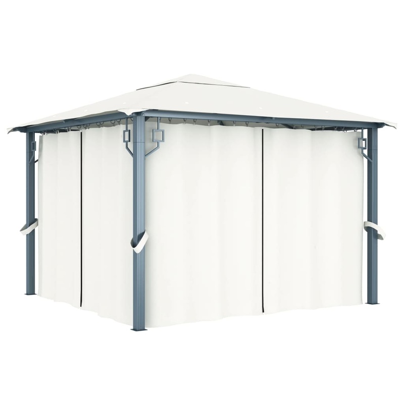 Berkfield Gazebo with Curtain 300×300 cm Cream Aluminium