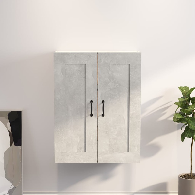 Berkfield Hanging Wall Cabinet Concrete Grey 69.5×32.5×90 cm