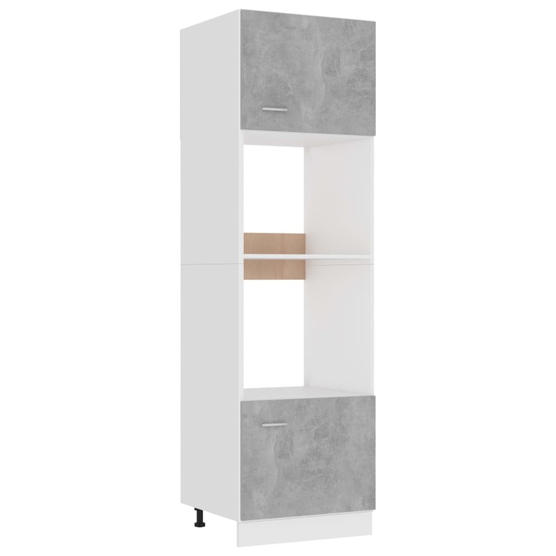 Berkfield Microwave Cabinet Concrete Grey 60x57x207 cm Engineered Wood