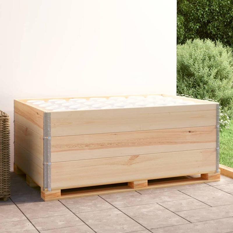 Berkfield Pallet Collars 3 pcs 100×150 cm Solid Pine Wood