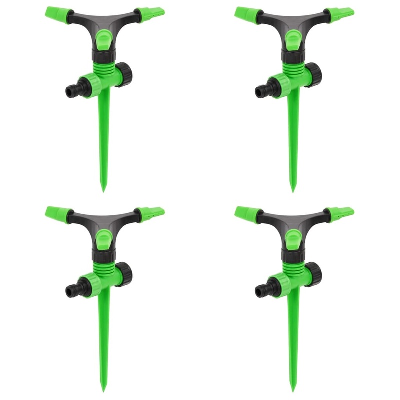 Berkfield Rotating Sprinklers 4 pcs Green and Black 16×13.5×25.5 cm ABS&PP